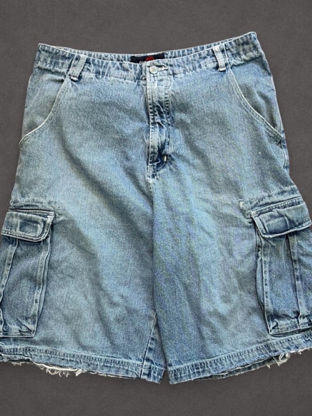 Vintage Red Sky Baggy Denim Cargo Shorts Blue Size 36